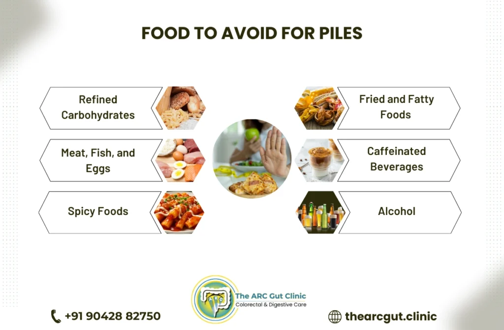 piles food to avoid